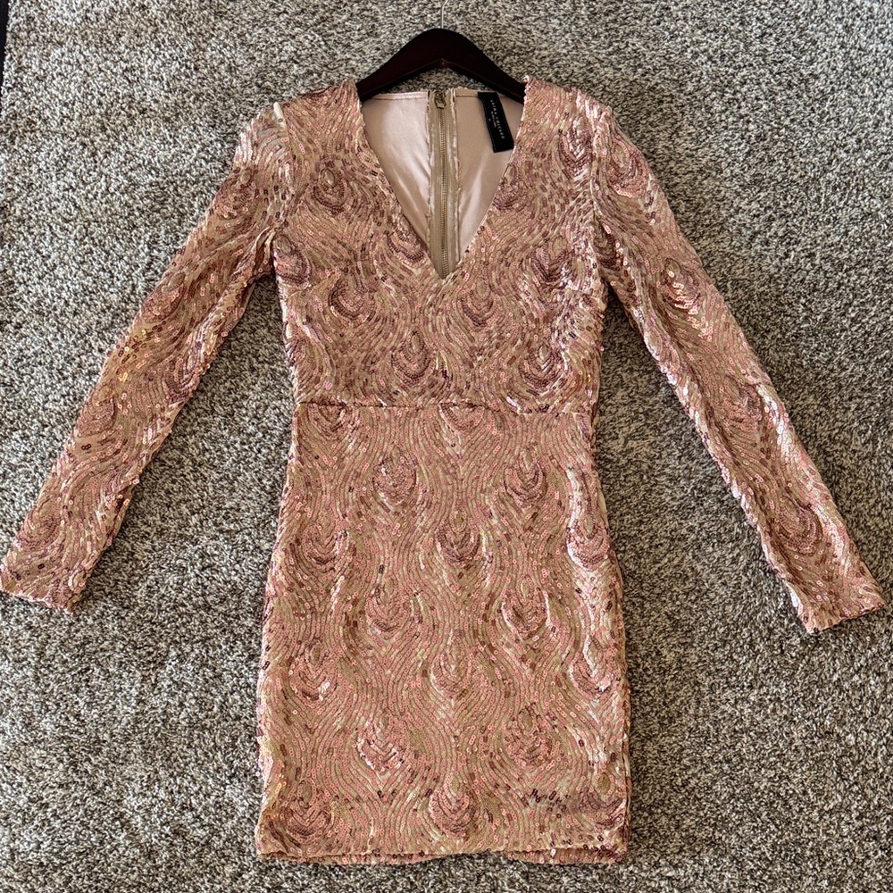 Flirty Pink and Gold Sequin Dress